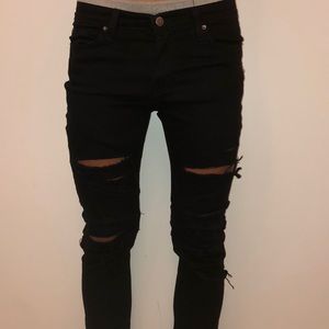 Black ripped jeans